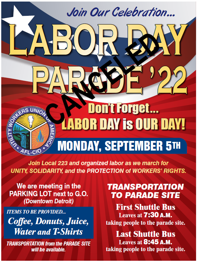 Labor Day Parade ’22 CANCELLED